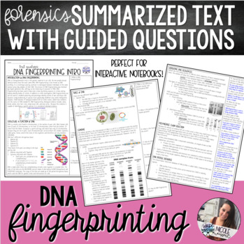 Preview of Forensics - DNA Fingerprinting (Profiling) | Summarized Text with Questions