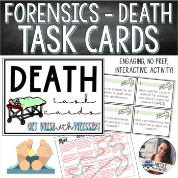 Preview of Forensics | Death Task Cards - EDITABLE