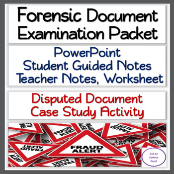 Preview of Forensics Document Examination Packet: PowerPoint, Guided Notes, Activity