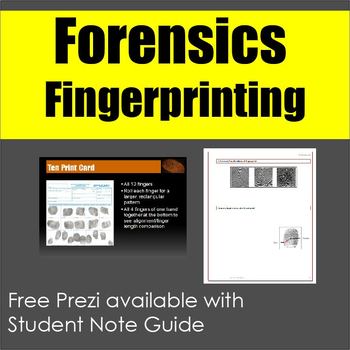 Preview of Forensics: Fingerprinting Note Guide with FREE Prezi