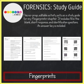 Preview of Forensics: Fingerprints Chapter Study Guide