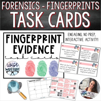 Preview of Forensics | Fingerprints Task Cards - EDITABLE