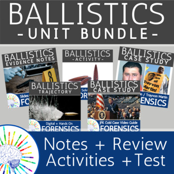Preview of Forensics Firearms / Ballistics BUNDLE: Notes + Activities + Review + Test