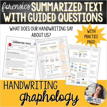 Preview of Forensics | Handwriting Traits + Graphology Summarized Text with Questions