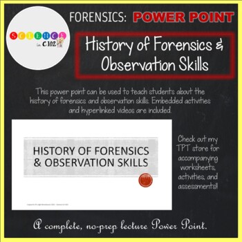 Preview of Forensics: History of Forensics & Observation Skills Lecture Power Point