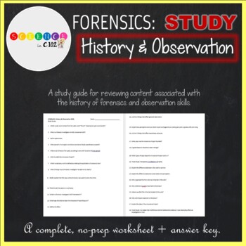 Preview of Forensics: History of Forensics & Observation Skills Study Guide