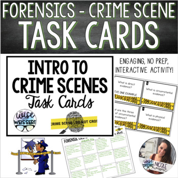 Preview of Forensics | Intro to Crime Scenes Task Cards - EDITABLE