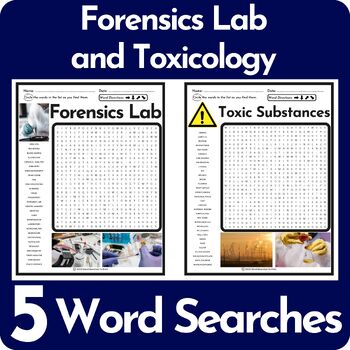 Preview of Forensics Lab and Toxicology Word Search Puzzle BUNDLE