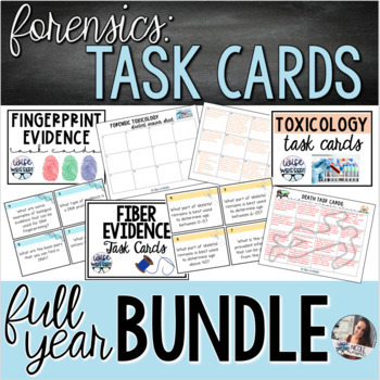 Preview of Forensics | Task Cards - EDITABLE FULL YEAR BUNDLE