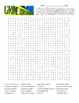 Preview of Forensics Terms - Basic Wordsearch with KEY & Zentangle Quotes to Color