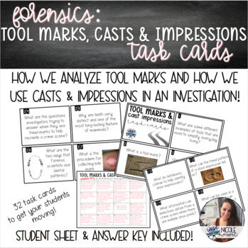 Preview of Forensics | Tool Marks, Cast & Impressions Task Cards - EDITABLE