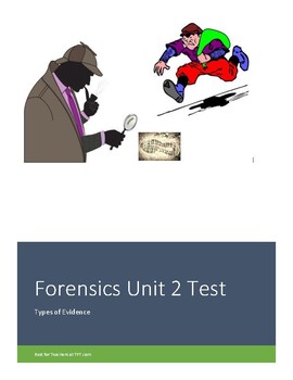 Preview of Forensics Unit 2 Test: Types of Evidence
