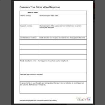 Forensic Files Worksheets Answer Key