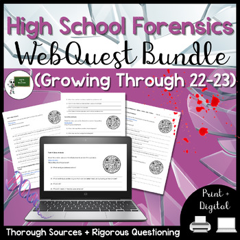 Preview of Forensics WebQuests Growing Bundle | High School Forensics