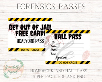 Preview of Forensics passes! Hall pass and homework pass!