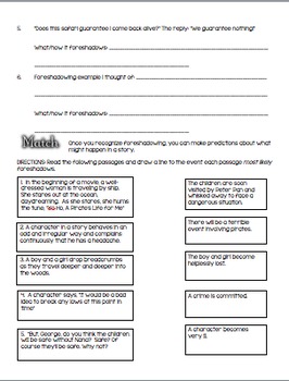 Foreshadowing Definition and Practice Worksheet by Using ...