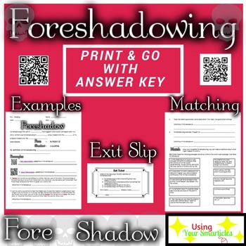 Preview of Foreshadowing Definition and Practice Worksheet (Distance Learning)