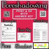 Foreshadowing Definition and Practice Worksheet (Distance 