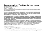 Foreshadowing Examples and Exercises for The Giver by Lois Lowry