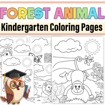 Preview of Forest Animal Coloring Pages for Preschool| Animal For Kindergarten First Grade