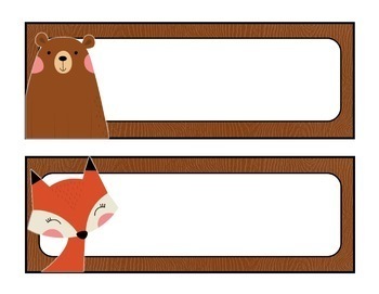 Woodland Animals Name Labels for Kids