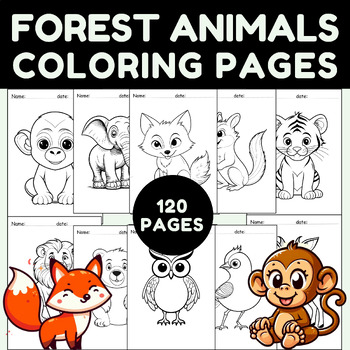 Forest Animal Fun: 12 Coloring Pages Featuring Adorable Animals(PreK ...