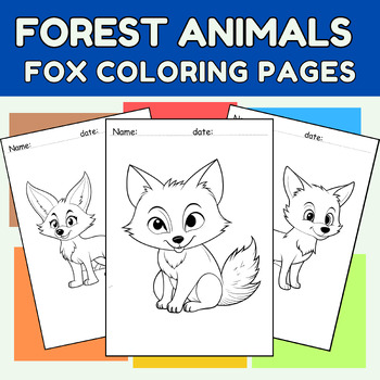 Forest Animal Fun, Fox Coloring Pages Coloring Sheets (PreK & K)