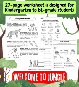 Preview of Forest Animal Habitat Activitiy for Kids 1 grade Worksheets & Teaching Materials