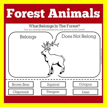 Forest Animals Worksheet By Green Apple Lessons Tpt