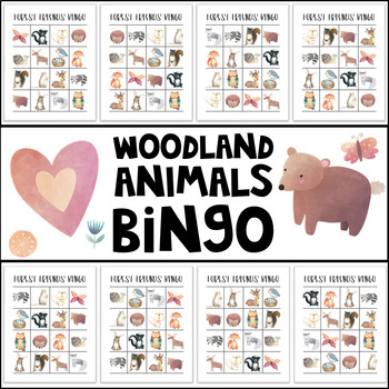 Preview of Woodland Forest Animals Bingo Game