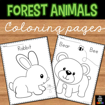 Forest Animals Coloring Pages Worksheets Teaching Resources Tpt