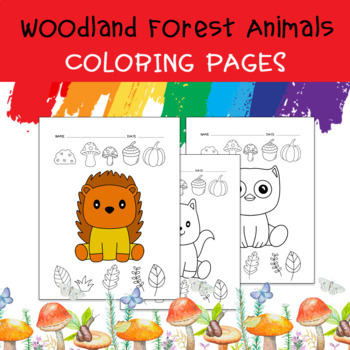 Forest Animals Coloring Sheets,Woodland Animals Coloring Page,Kids ...