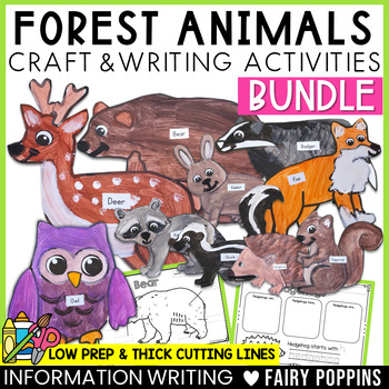 Forest Animals Crafts Informative Writing BUNDLE | Informational Writing