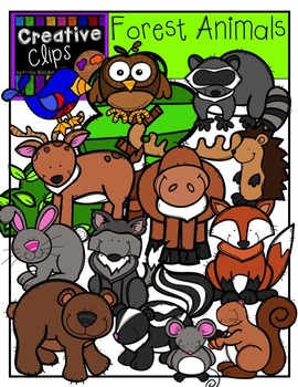 Preview of Forest Animals Clipart {Creative Clips Clipart}