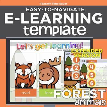 Preview of Forest Animals EXTENDED Easy-to-Navigate eLearning Template