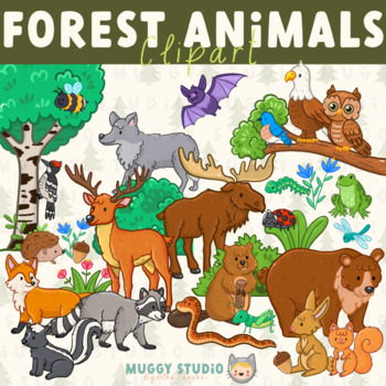 Preview of Forest Animals & Elements Clipart