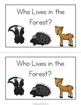 Preview of Forest Animals Emergent Reader