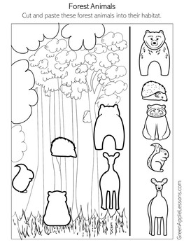 Forest Woodland Animals | Worksheet Activity Preschool Kindergarten Activity