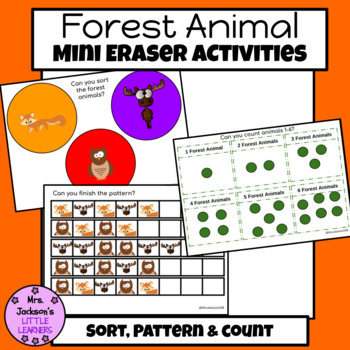 Winter Mini Erasers Activities Sort, Pattern and Count Tasks