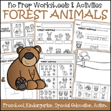 Forest Animals No Prep Worksheets and Activities