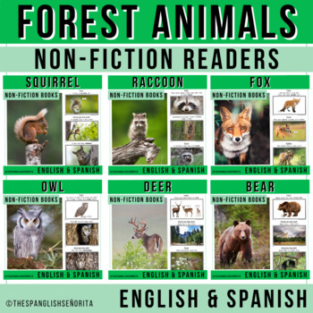 Preview of Forest Animals BUNDLE Non-Fiction Easy Readers (Spanish & English)
