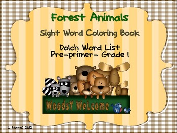 Forest Animals Sight Word Coloring Book by TeacherMomof3 | TpT