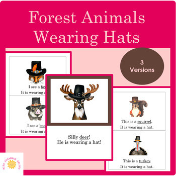 Preview of Forest Animals Wearing Hats Emergent Readers