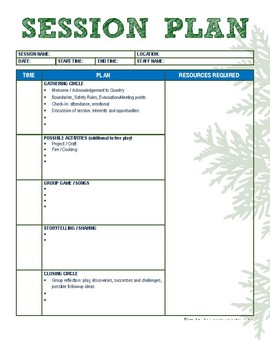Preview of Forest/Bush School and Nature Play Planning Template