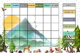 Forest Classroom Calendar weather days of the week mountai