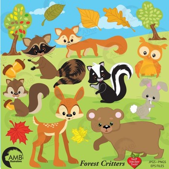 Preview of Animal Clipart, Forest Clipart, Deer Clip Art, AMB-371