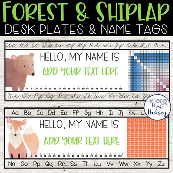 Preview of Forest Desk Name Tags - Student Name Tags