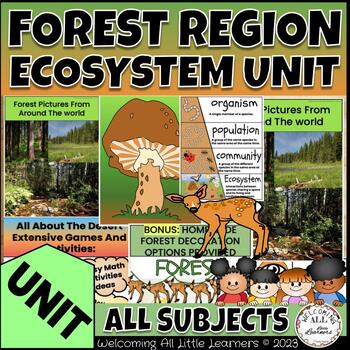 Preview of Forest Ecosystems, Animals, Habitats, Food: STEM, Math, Reading, Writing, Lesson