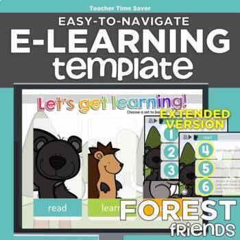 Preview of Forest Friends EXTENDED Easy-to-Navigate eLearning Template