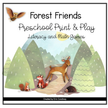 Preview of Forest Friends: Preschool Literacy and Math Print & Play